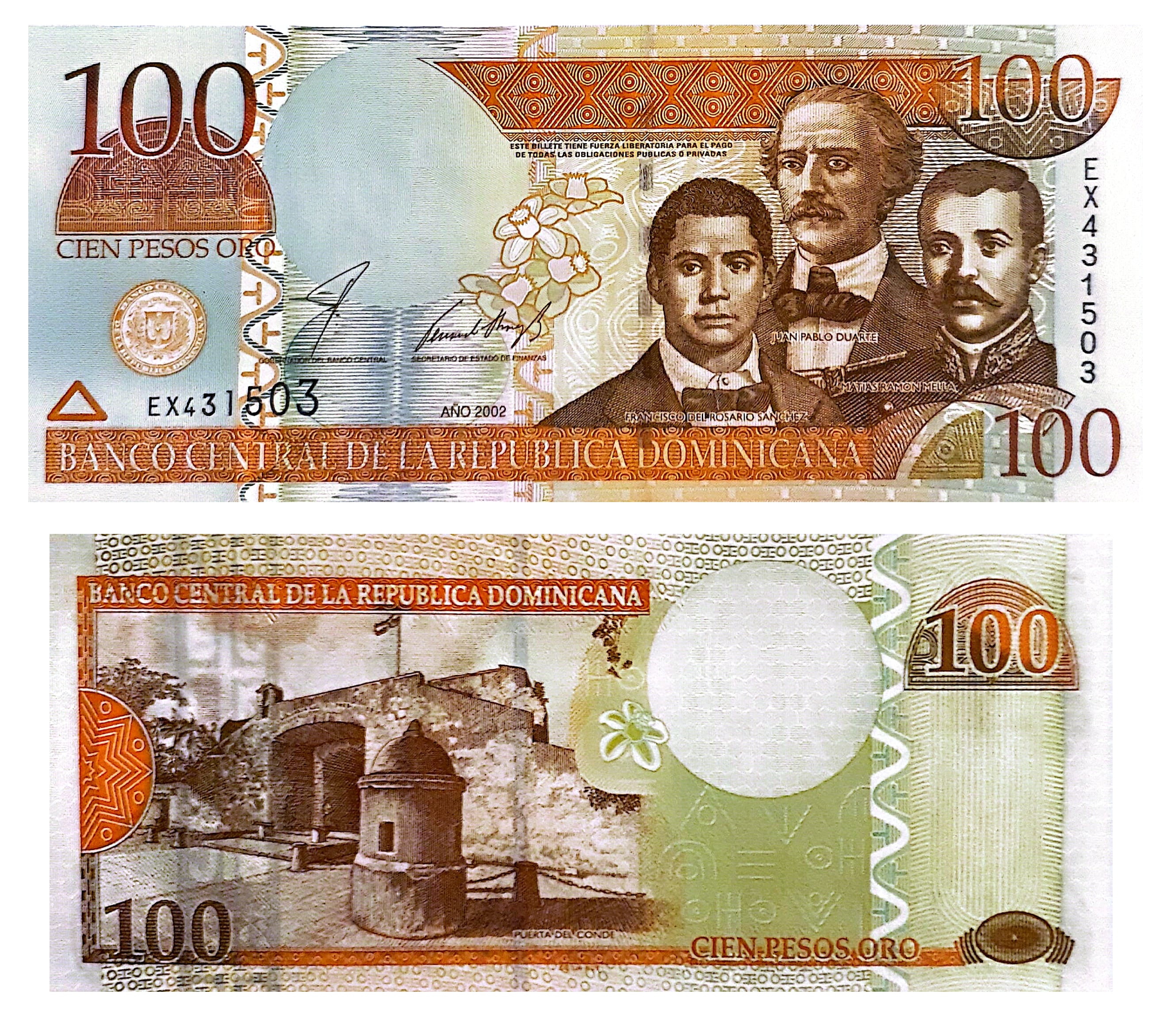 Dominican Republic #171b 100 Pesos Oro
